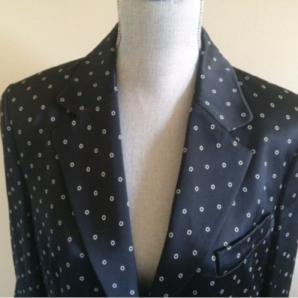Thakoon Jacket luxury fabric basics black White Dot detail 6 oversize blazer 6 M - Picture 3 of 11